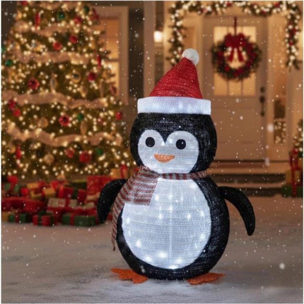 Lighted Christmas Penguin Decoration‎ Lantern – Collapsible Metal Frame Yard